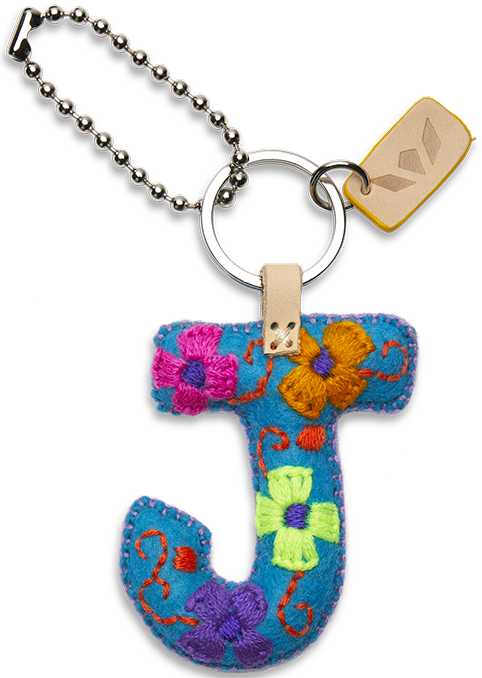 Consuela Turquoise Felt Keychain