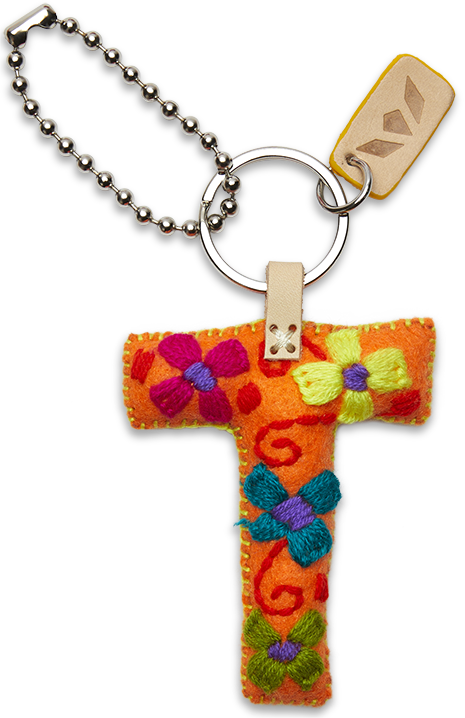 Consuela Orange Felt Keychain