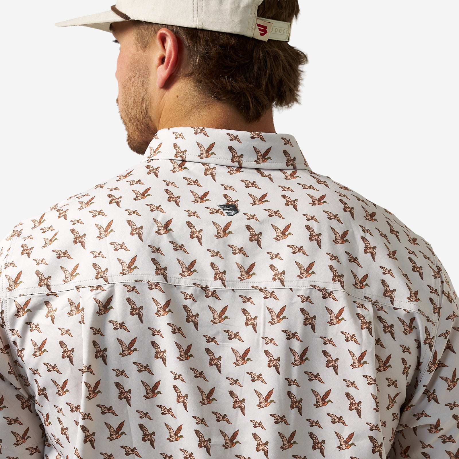 Burlebo Performance Button Up Mallards Flying In