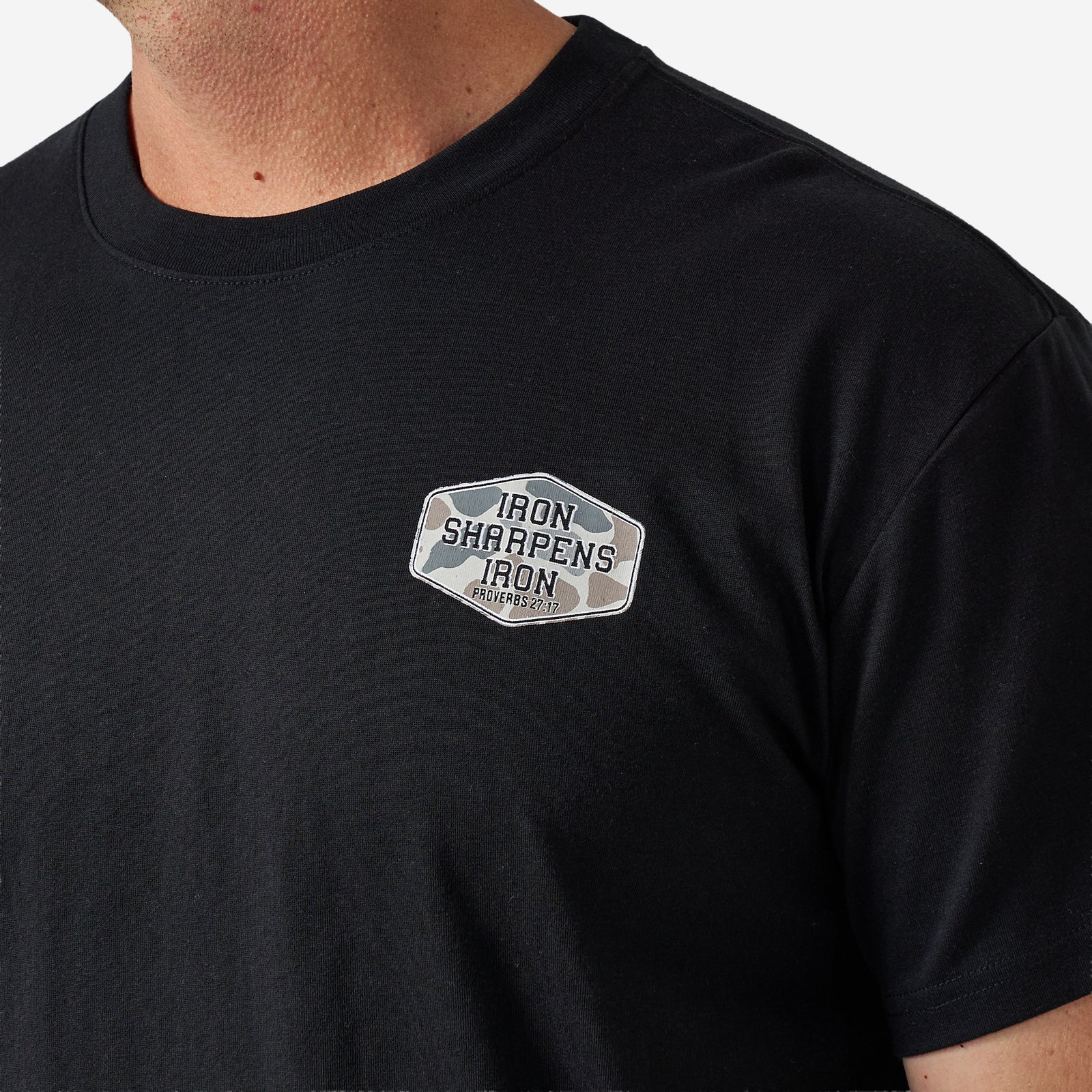 Burlebo Adult Short Sleeve Tee Iron Sharpens Iron Black
