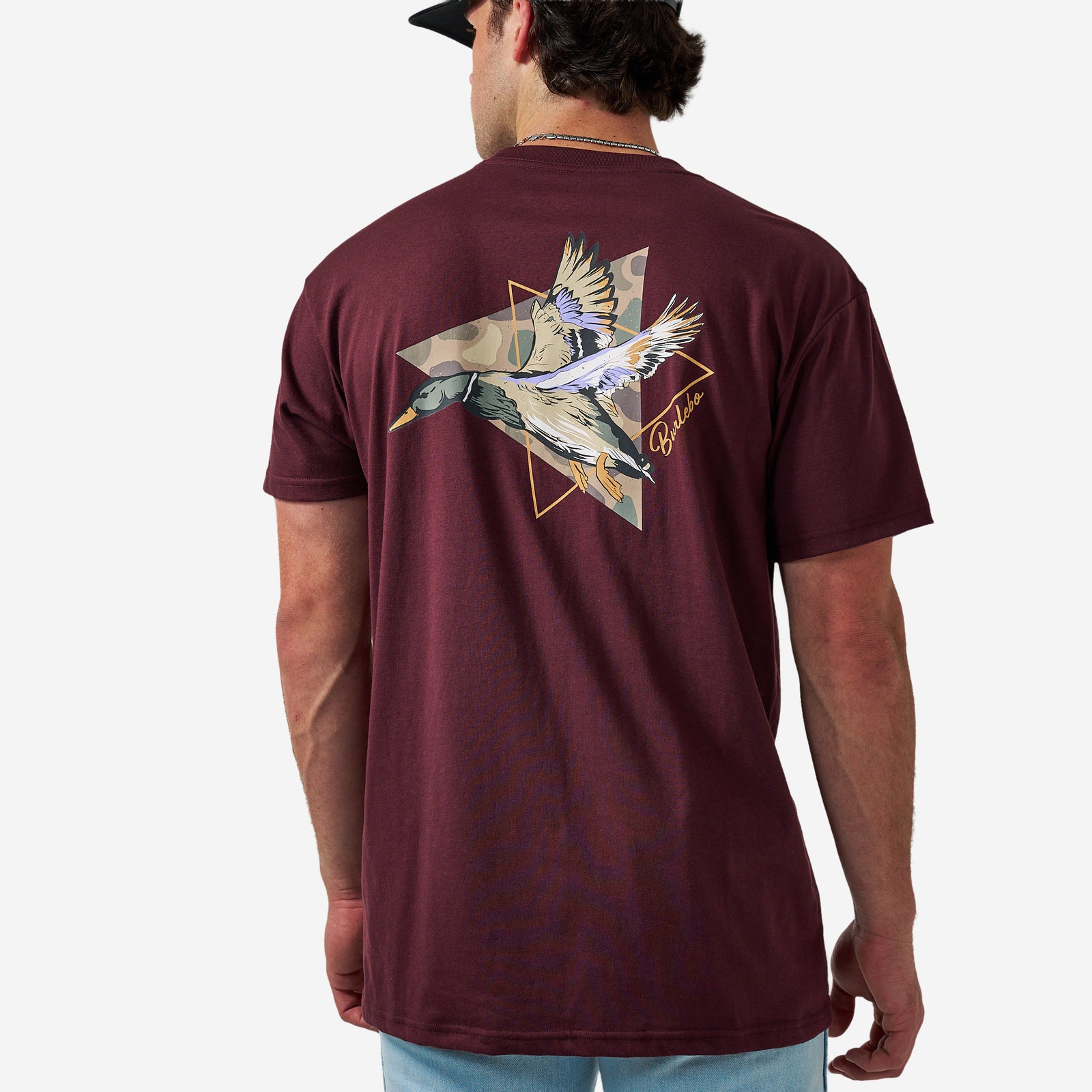 Burlebo Adult Short Sleeve Tee Pintail Triangle Duck Maroon