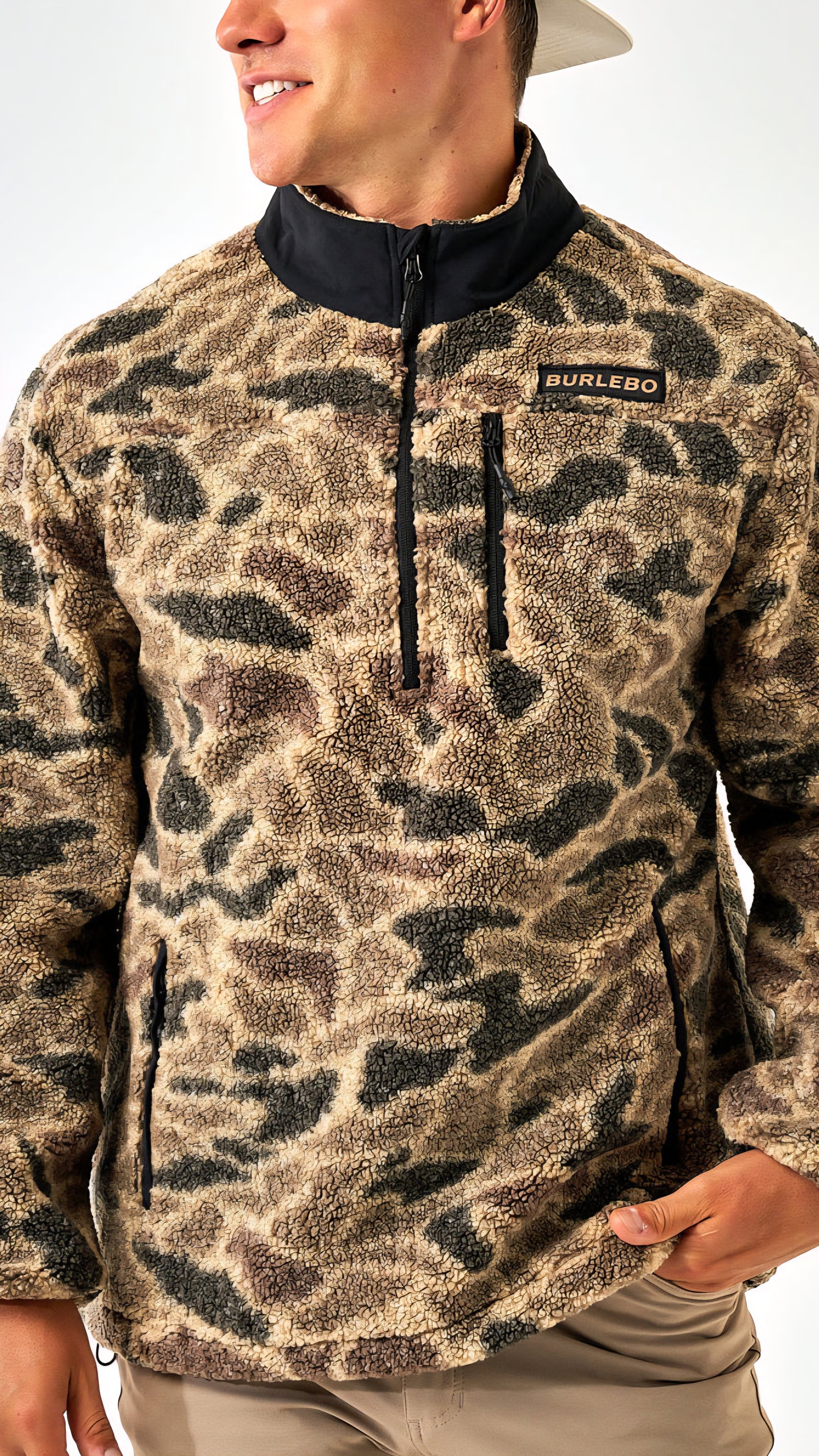 Burlebo Sherpa Quarter Zip Rocky Mountain Camo