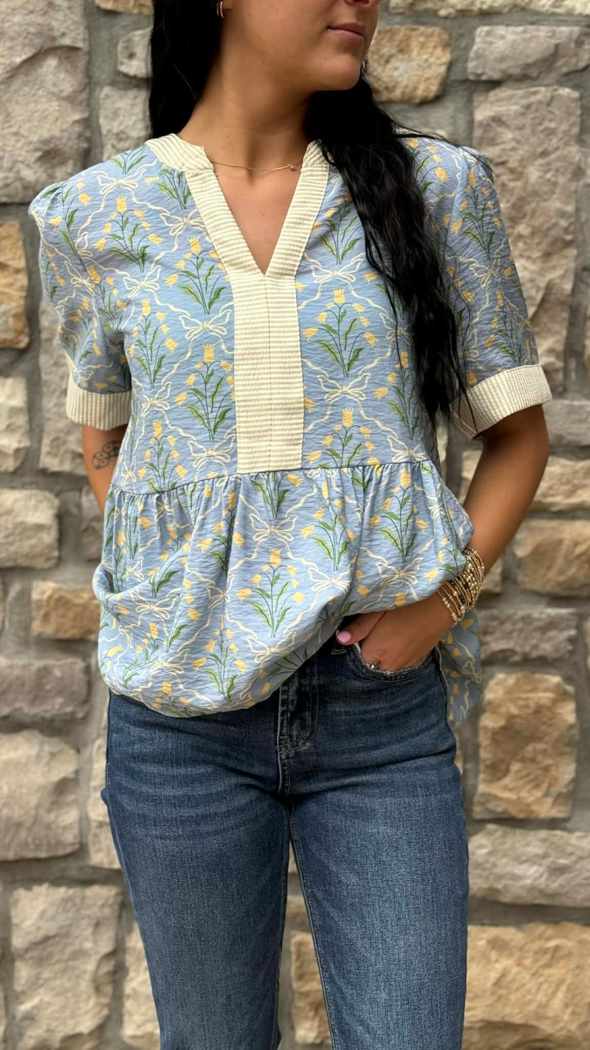 Bloom & Go Woven Floral Top in 2 Colors