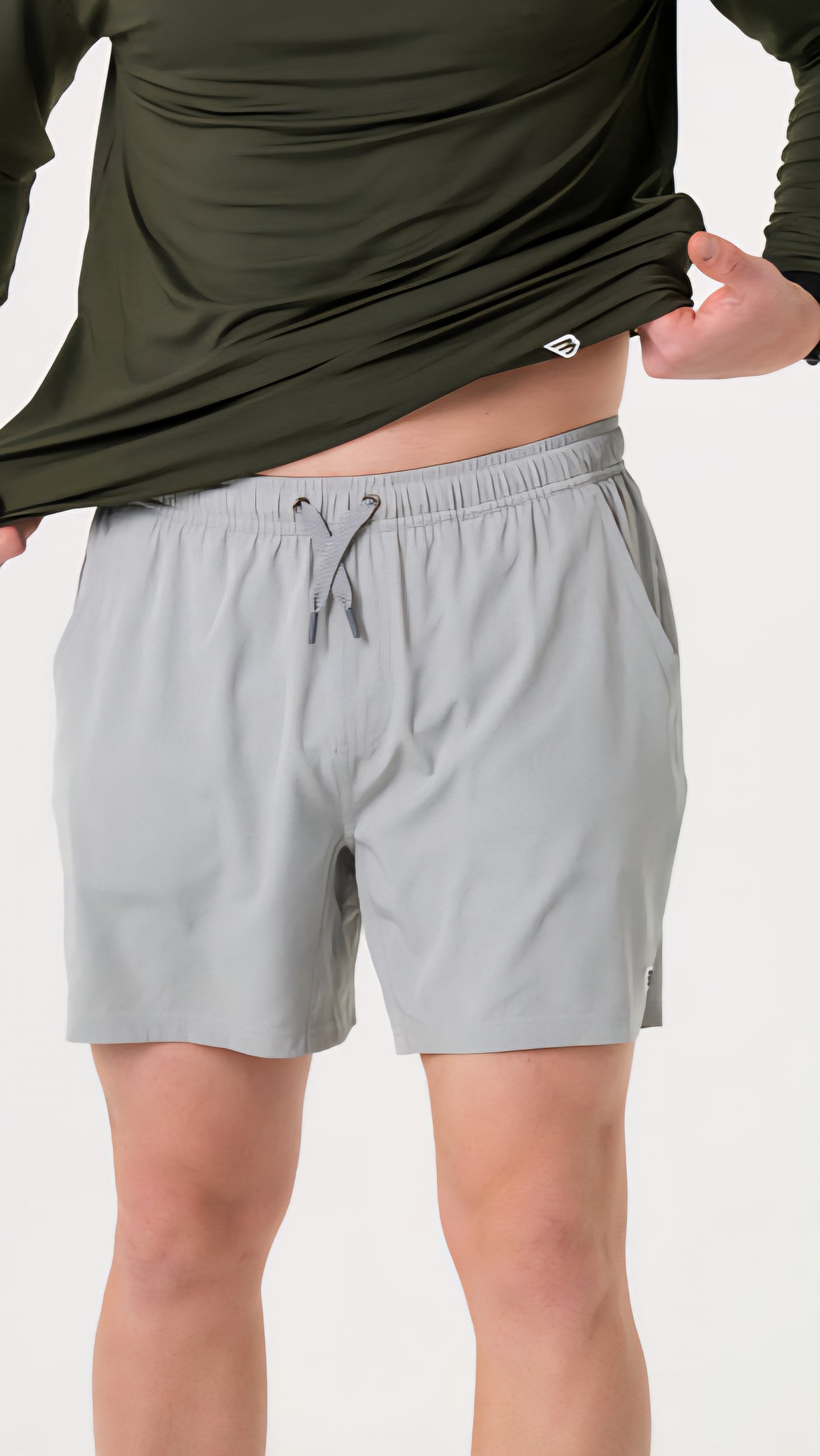 Burlebo Athletic Shorts - Light Grey w/Grey Aztec Liner