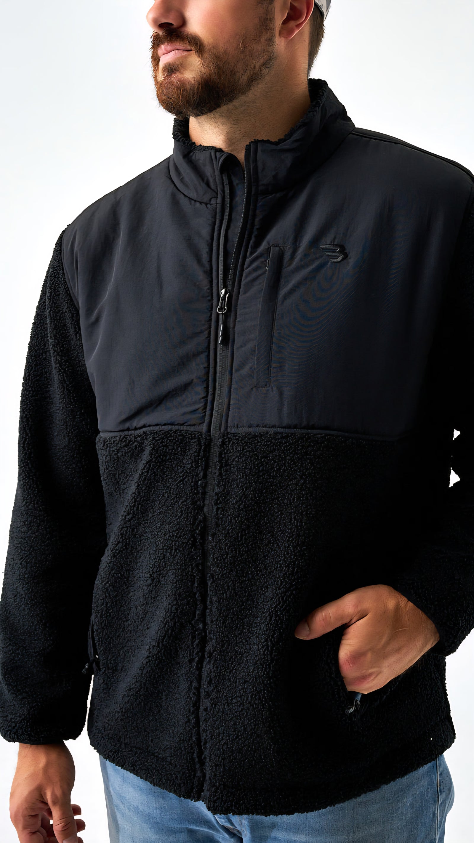 Burlebo Sherpa Full Zip Jacket Black