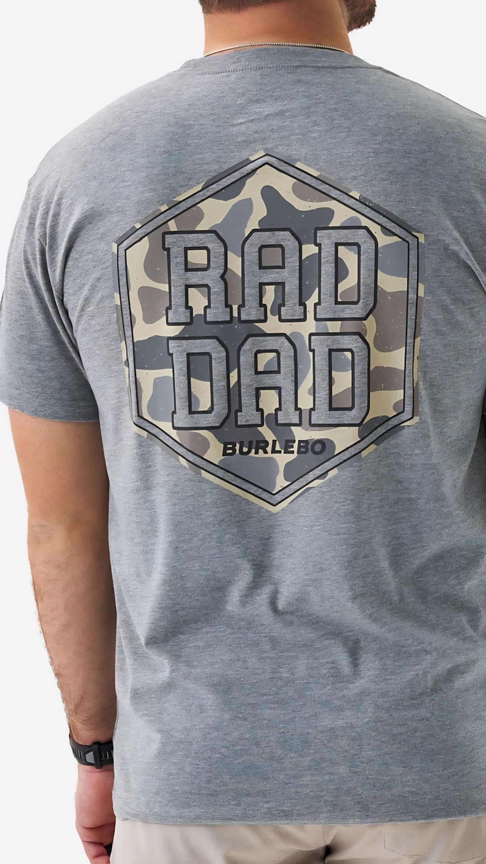 Burlebo Adult Short Sleeve Tee Rad Dad Deer Camo DHG