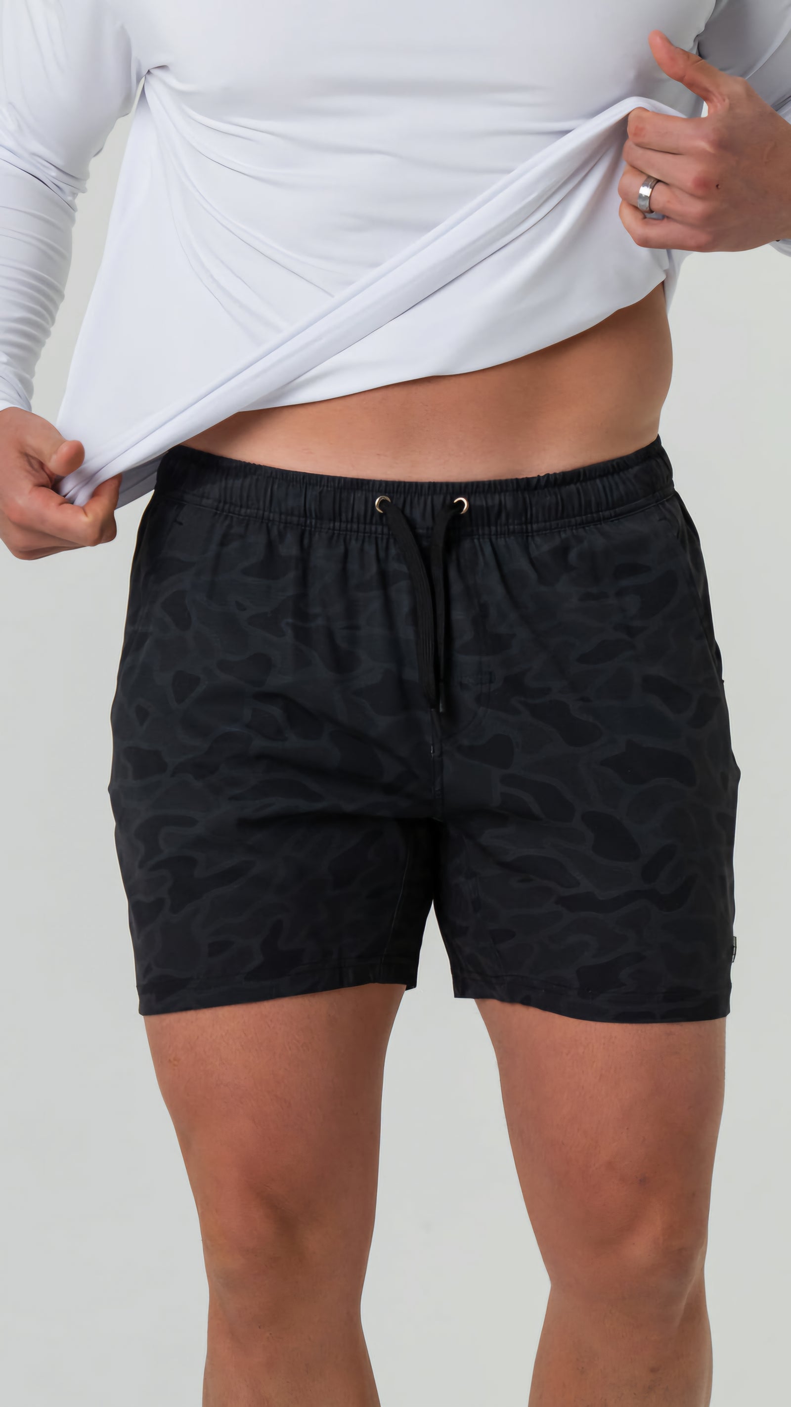 Burlebo Athletic Shorts Black Camo w/Black Liner Pocket