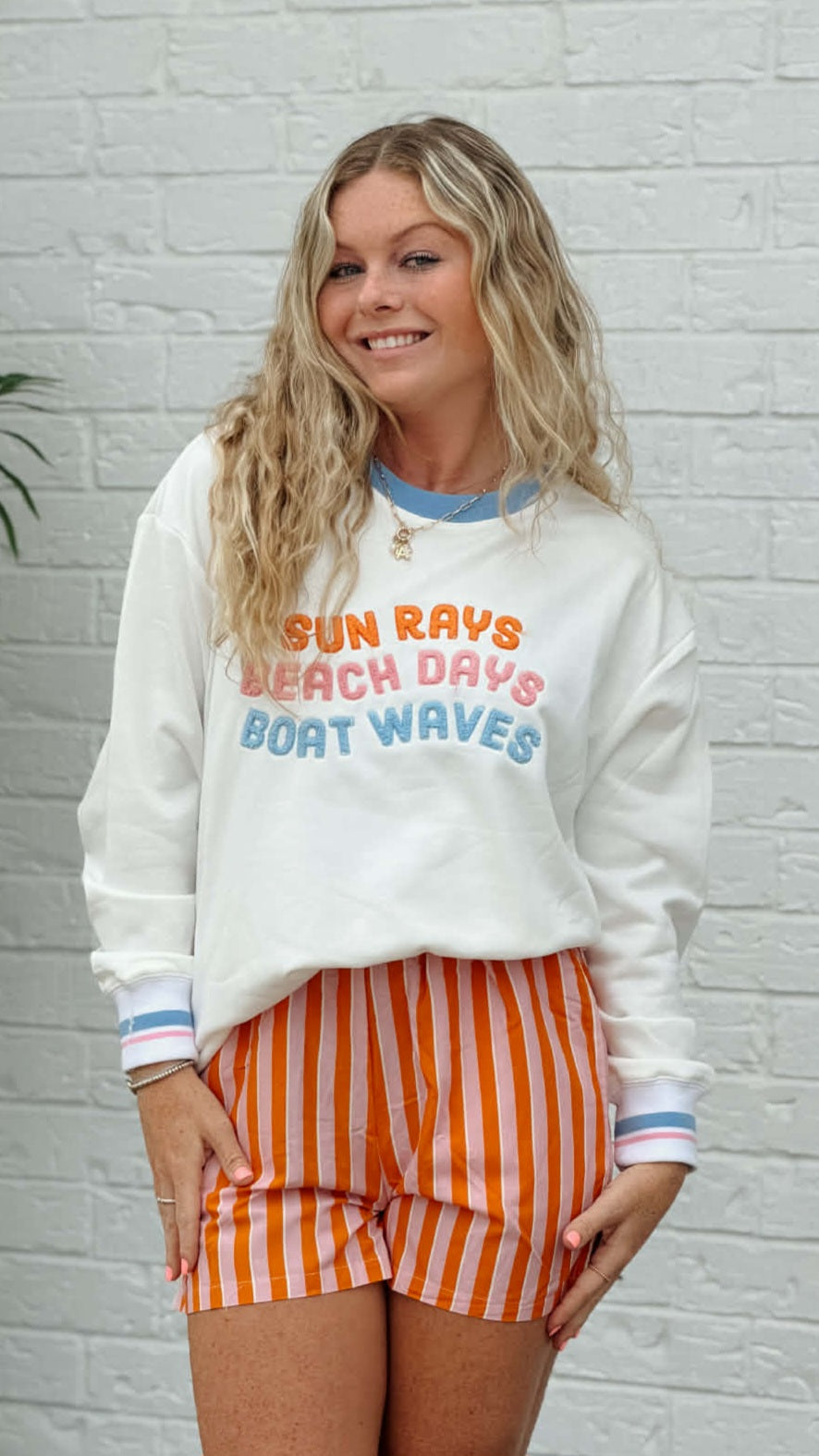 Sunrays, Beach Days, Boat Waves Oversized Crew