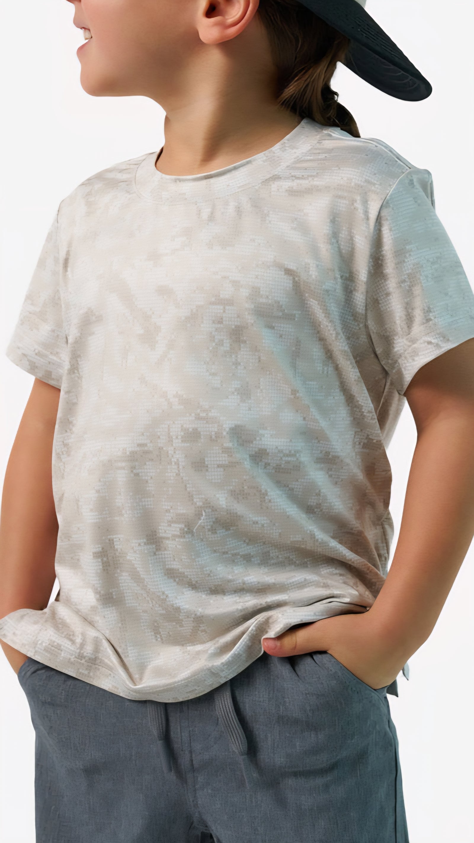 Burlebo Youth Go To Tee Digi Camo Ivory