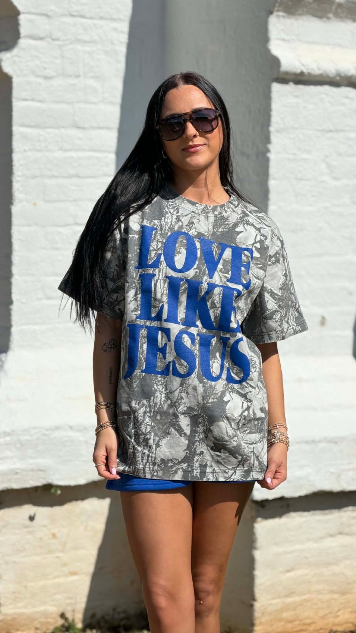 Love Like Jesus Grey Camo Graphic Tee