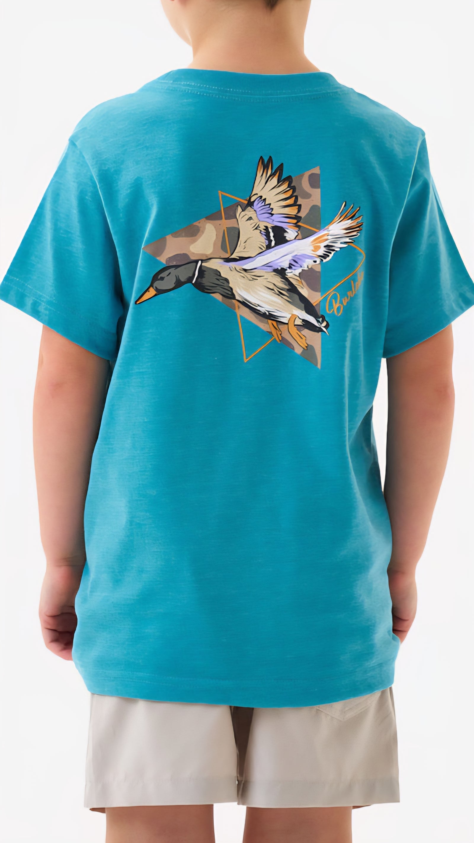 Burlebo Youth Tee Pintail Triangle Duck Cyan