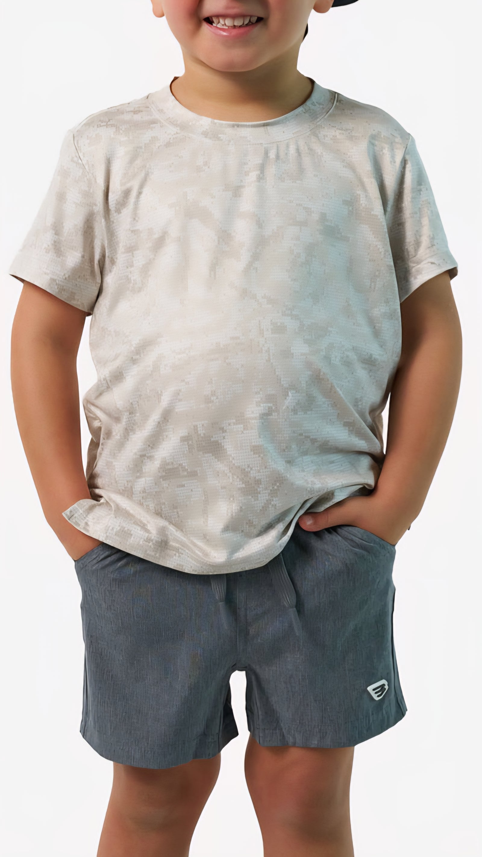 Burlebo Youth Go To Tee Digi Camo Ivory