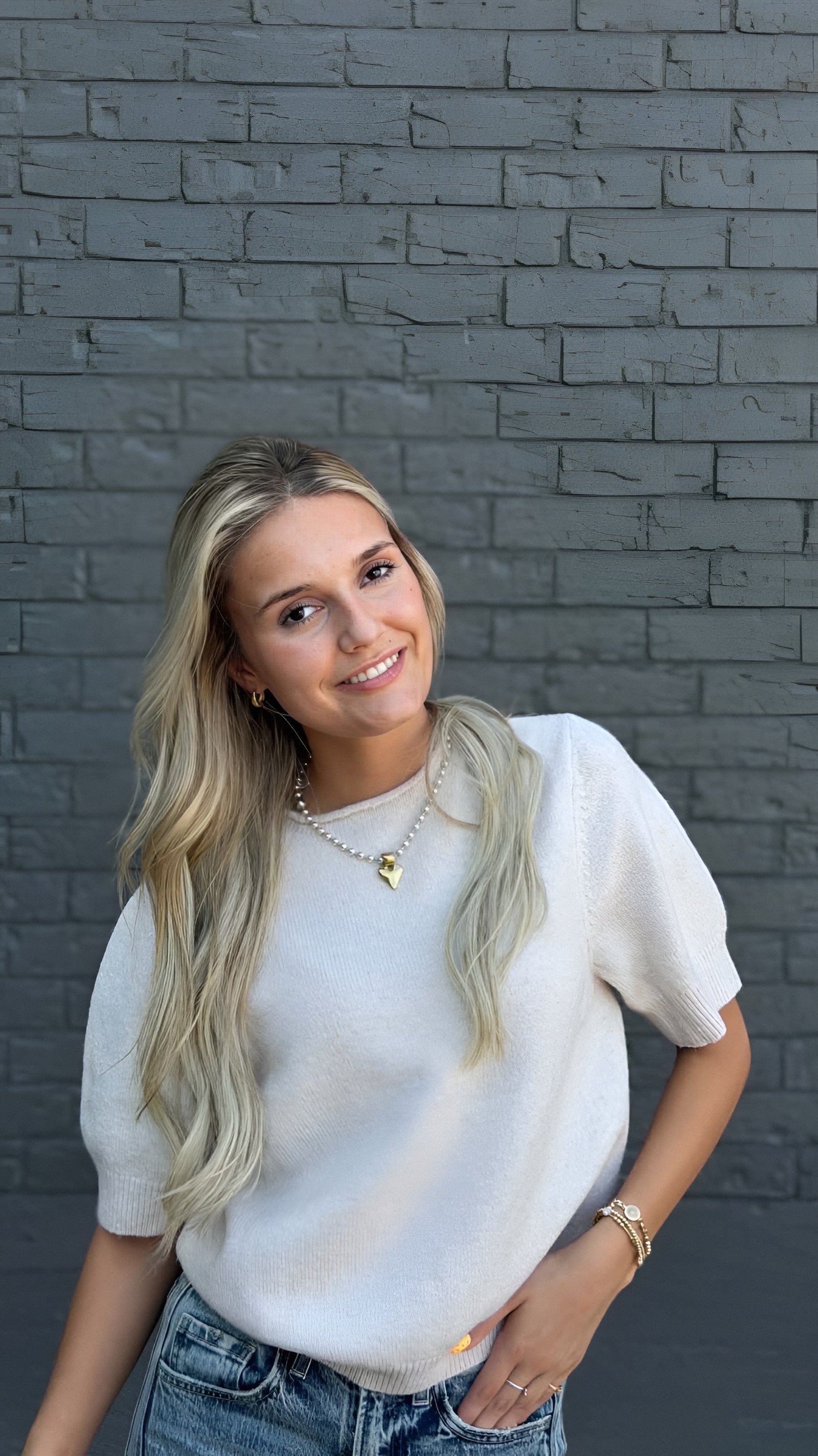 Everyday Luxe Short Sleeve Sweater Top