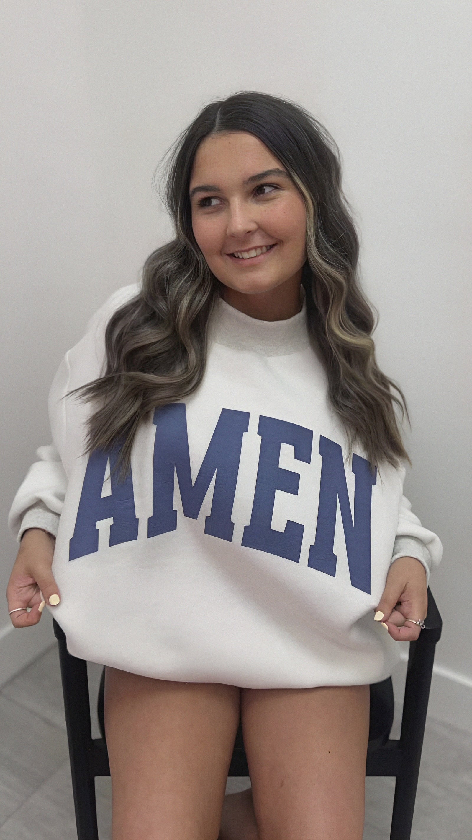 Mock Neck Reversible Sweatshirt WWJD/AMEN