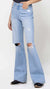 90's Vintage Super High Rise Flare Jeans T5346