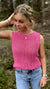 Solid Crochet Knit Sleeveless Top in 3 Colors