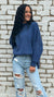 Drop Shoulder Oversized Sweater in Blue