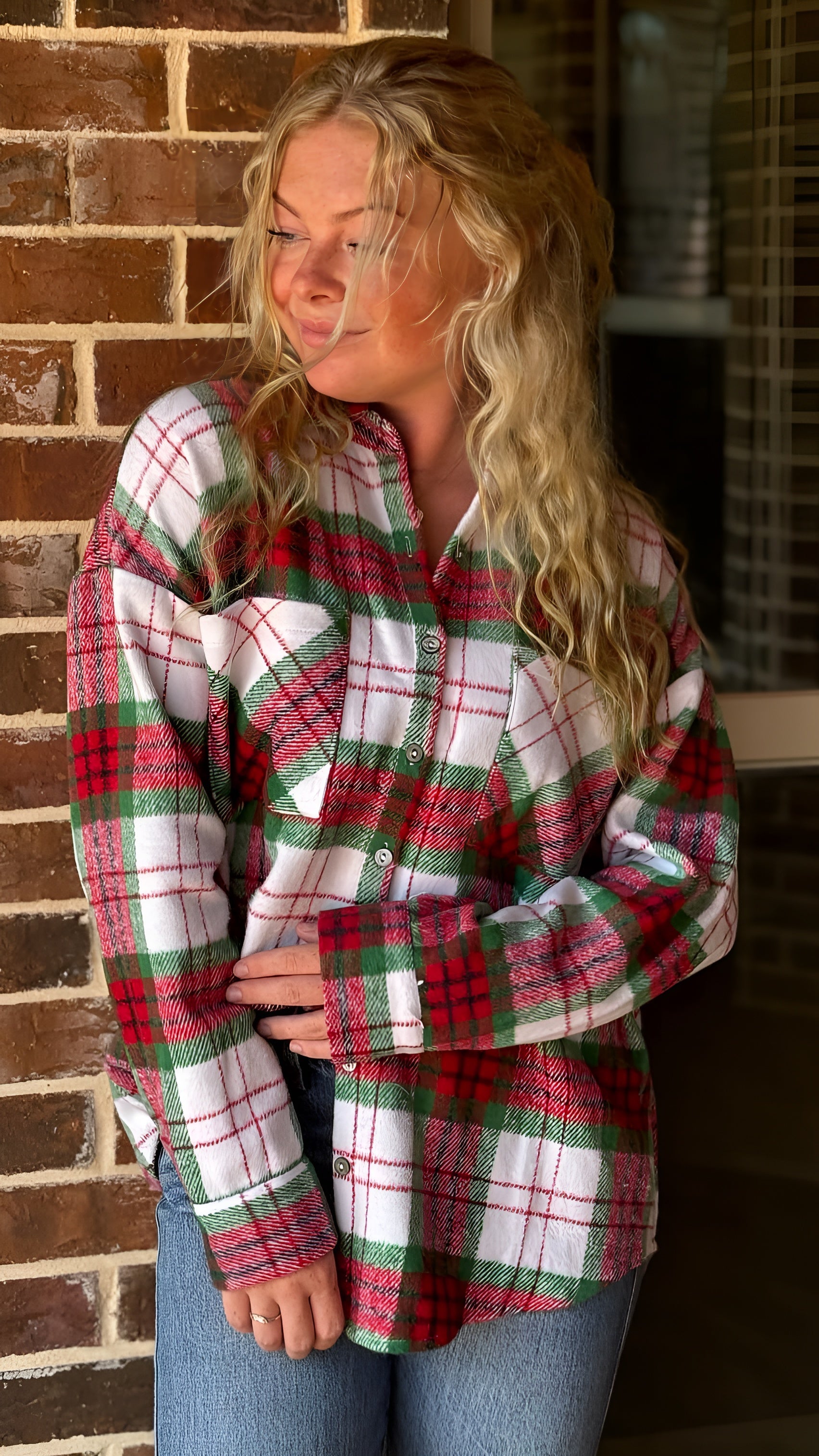 Button Down Plaid Shacket