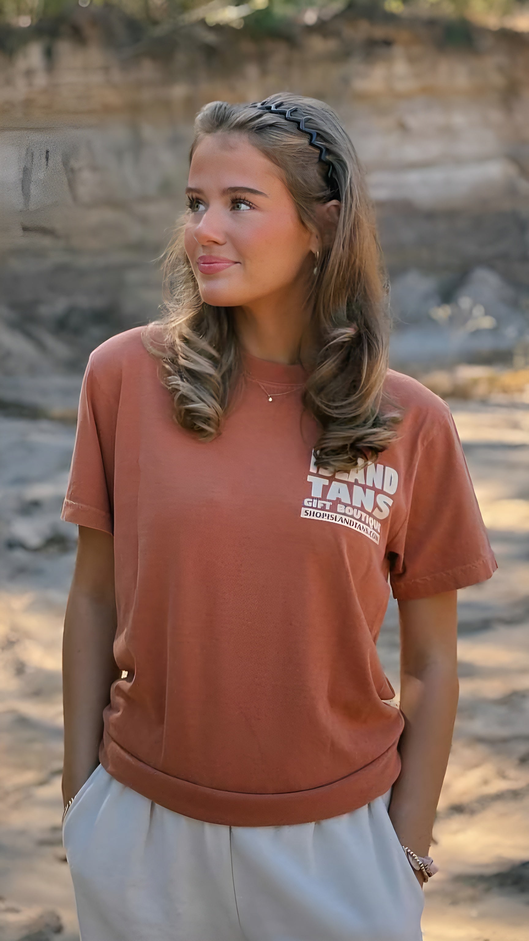 Island Tans Short Sleeve Logo Tee in Terracota