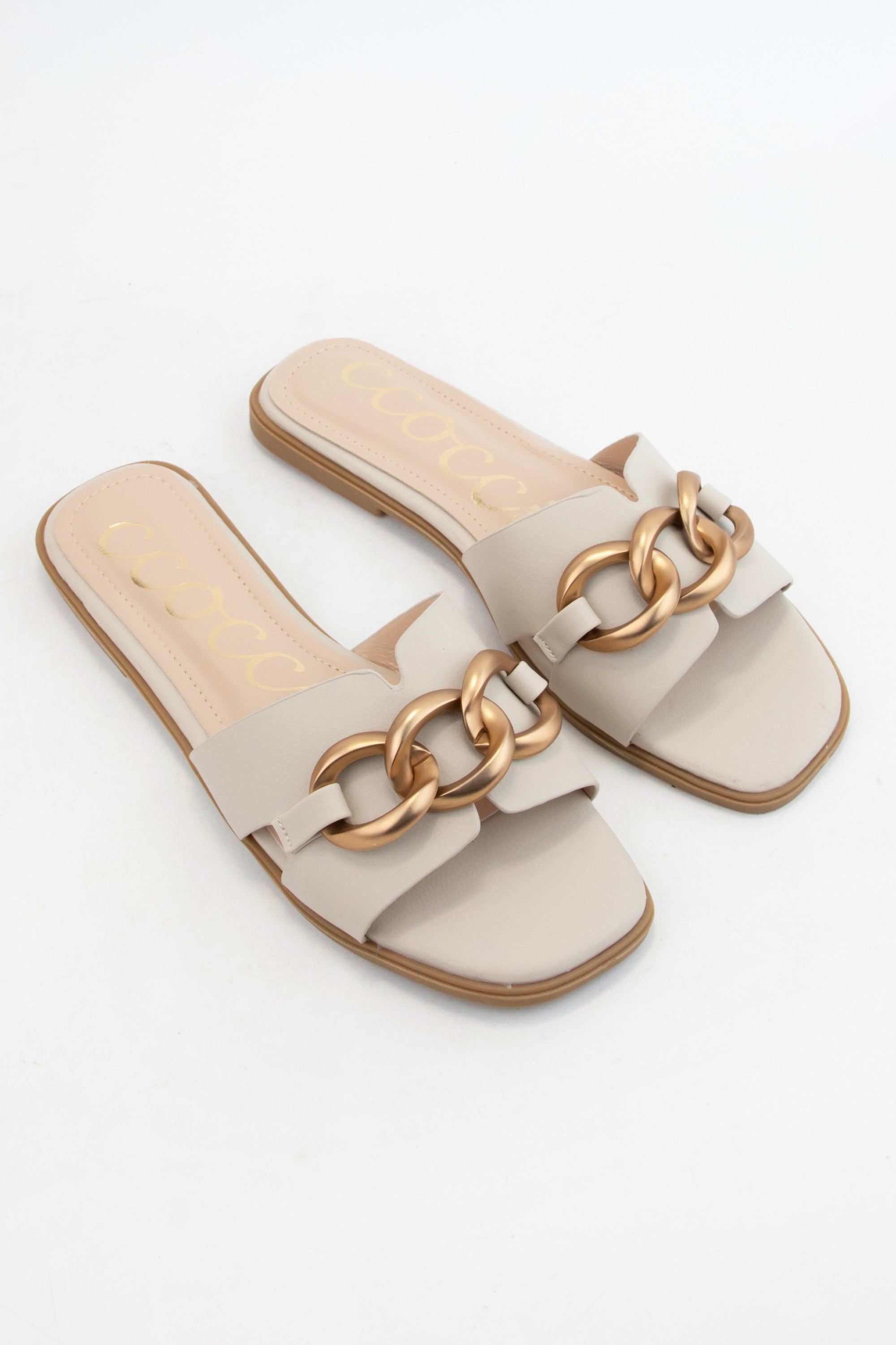 Baylor Chain Sandals - Cream
