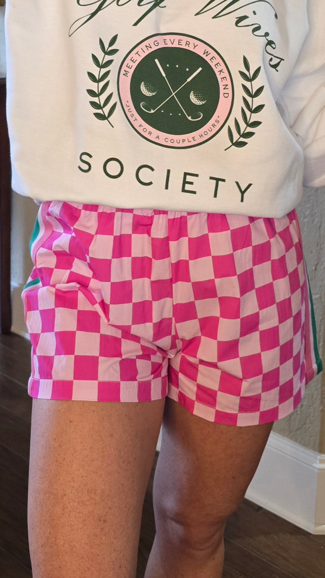 Boyfriend Boxer Shorts in Hot Pink Checkers