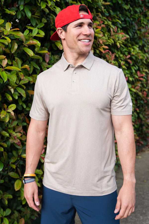 Burlebo Performance Polo - Heather Khaki