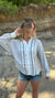 Long Sleeve Striped Collared Blouse