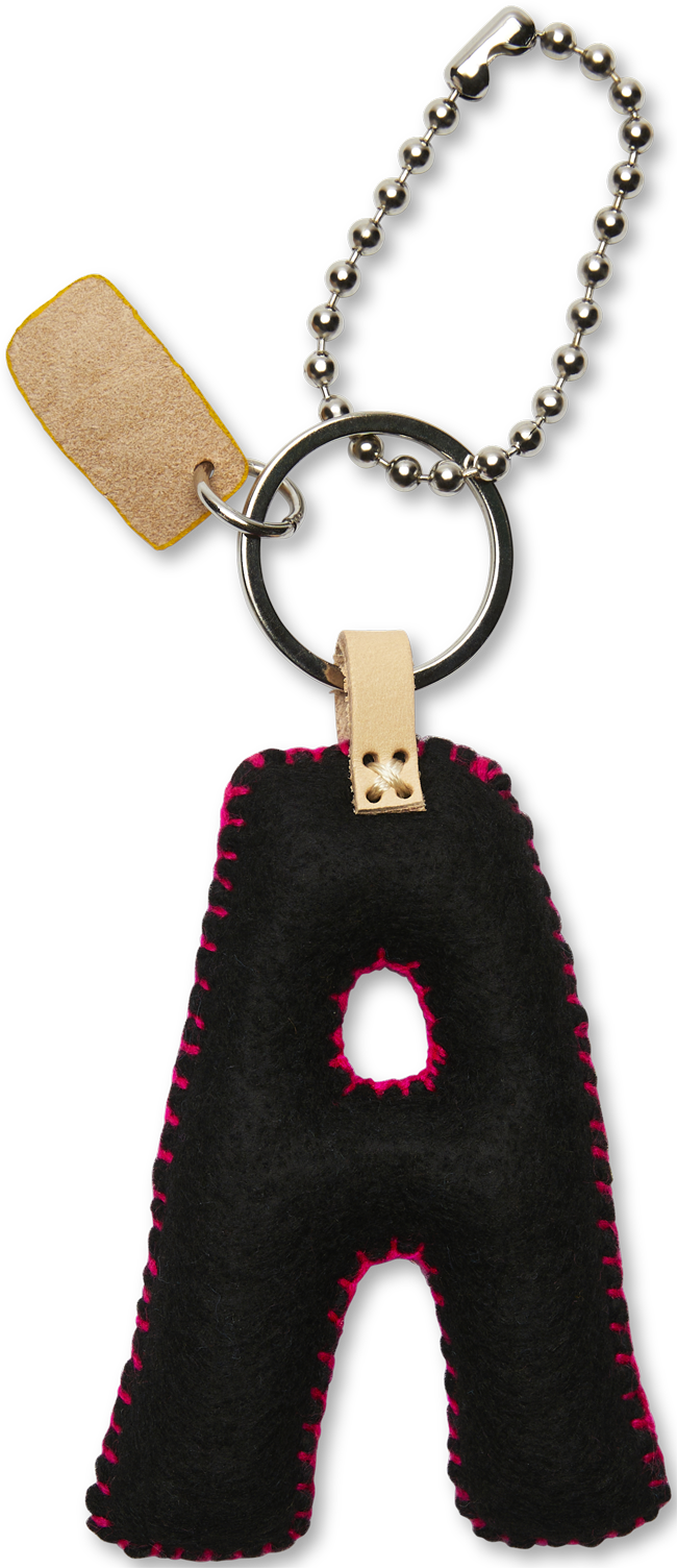 Consuela Black Felt Keychain