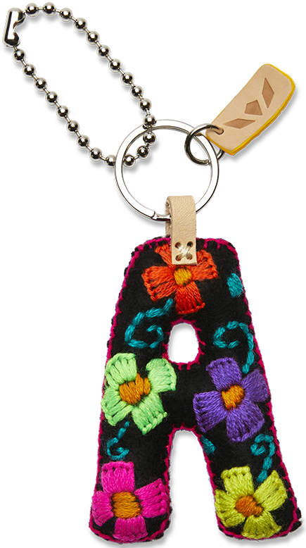 Consuela Black Felt Keychain