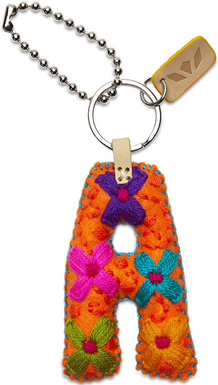 Consuela Orange Felt Keychain