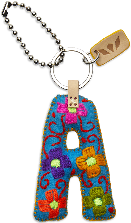 Consuela Turquoise Felt Keychain