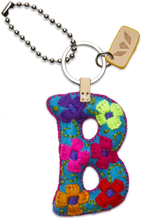 Consuela Turquoise Felt Keychain