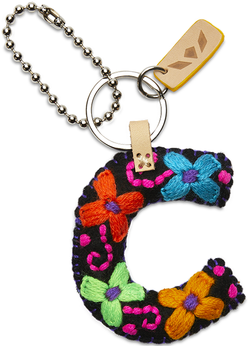 Consuela Black Felt Keychain