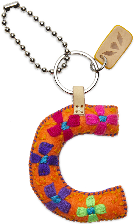 Consuela Orange Felt Keychain