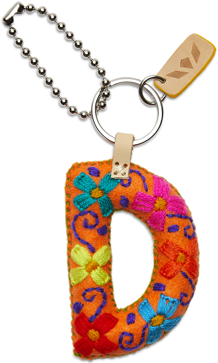 Consuela Orange Felt Keychain