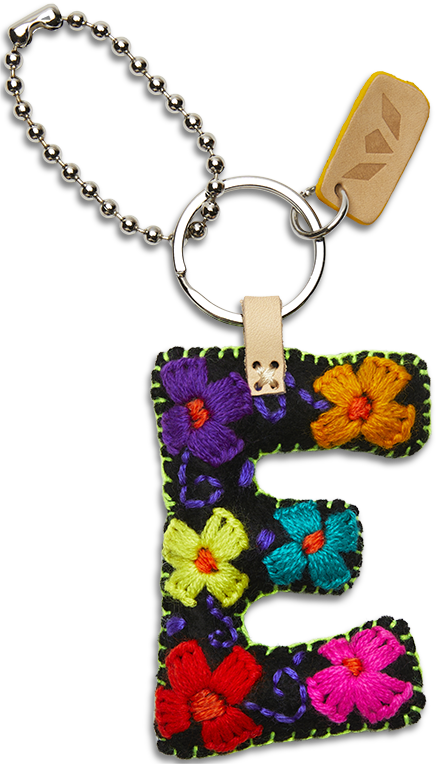 Consuela Black Felt Keychain