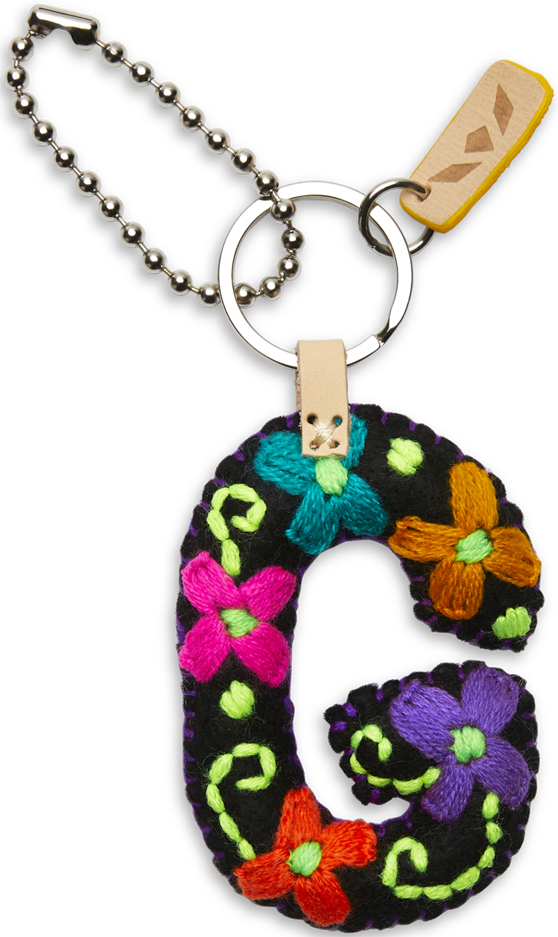 Consuela Black Felt Keychain