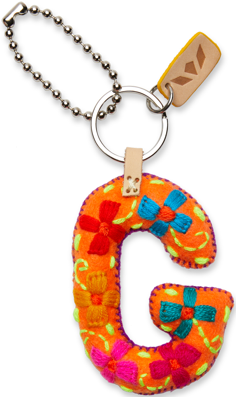 Consuela Orange Felt Keychain