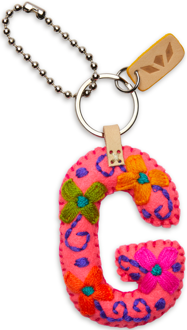 Consuela Pink Felt Keychain