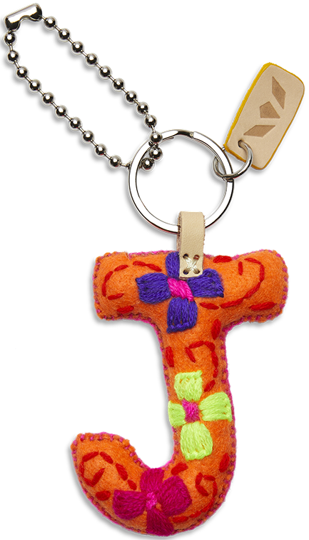 Consuela Orange Felt Keychain