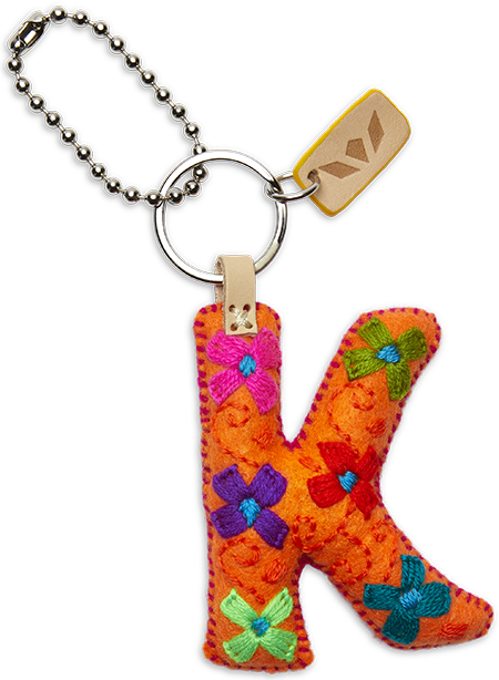 Consuela Orange Felt Keychain