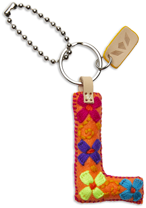 Consuela Orange Felt Keychain