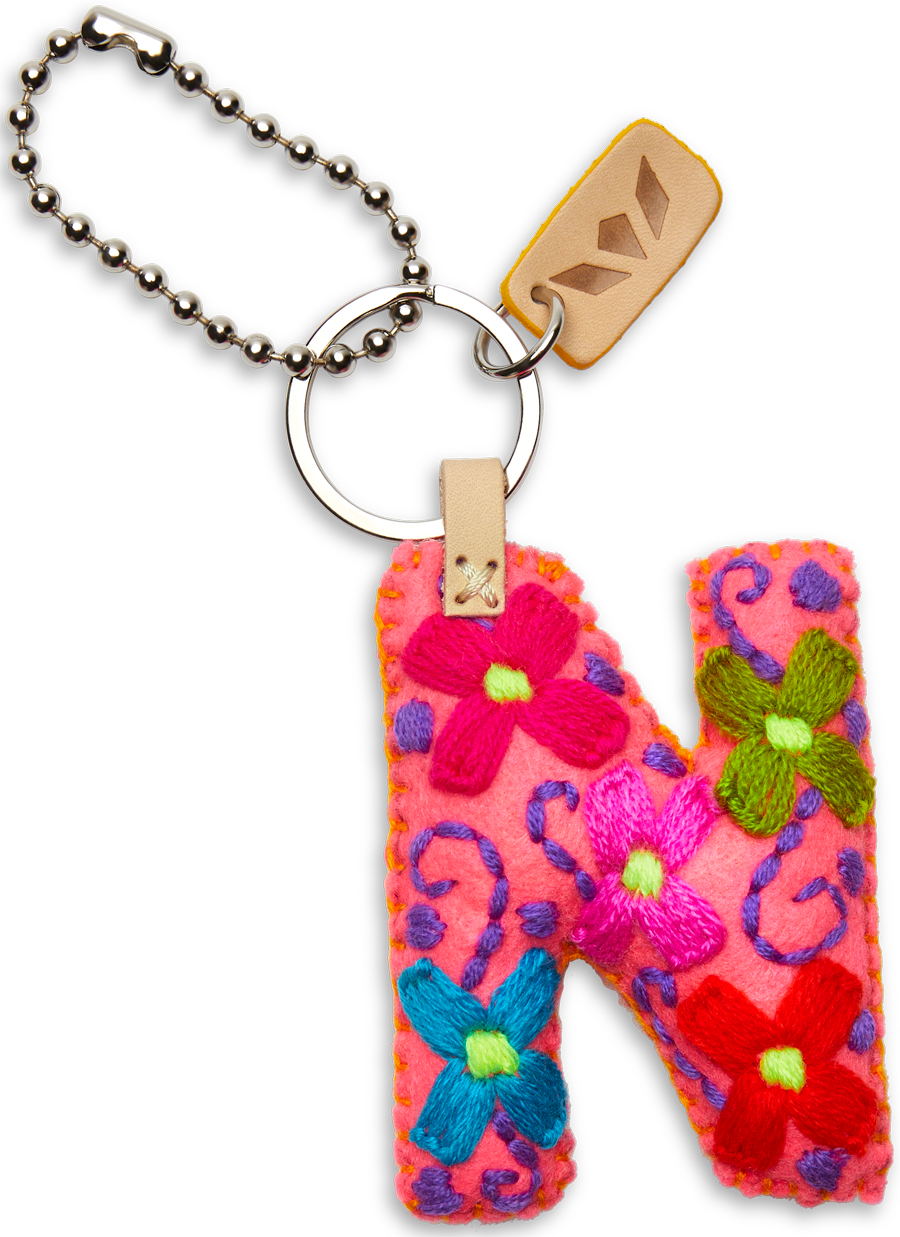 Consuela Pink Felt Keychain