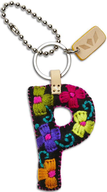 Consuela Black Felt Keychain