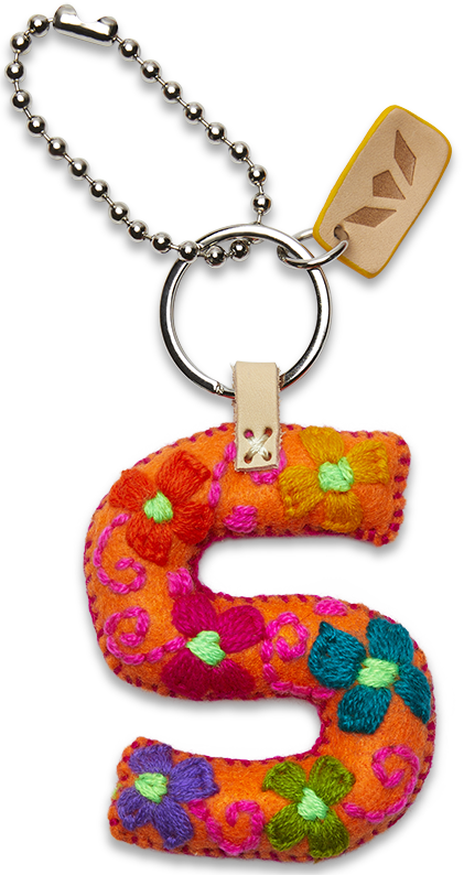 Consuela Orange Felt Keychain