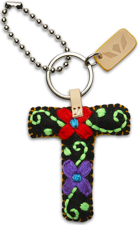 Consuela Black Felt Keychain