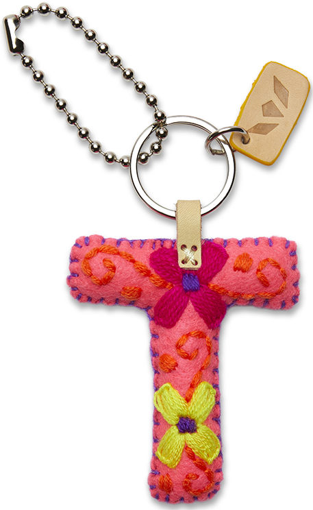 Consuela Pink Felt Keychain