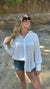 Solid Colored Striped Button Down Blouse Available in 2 Colors