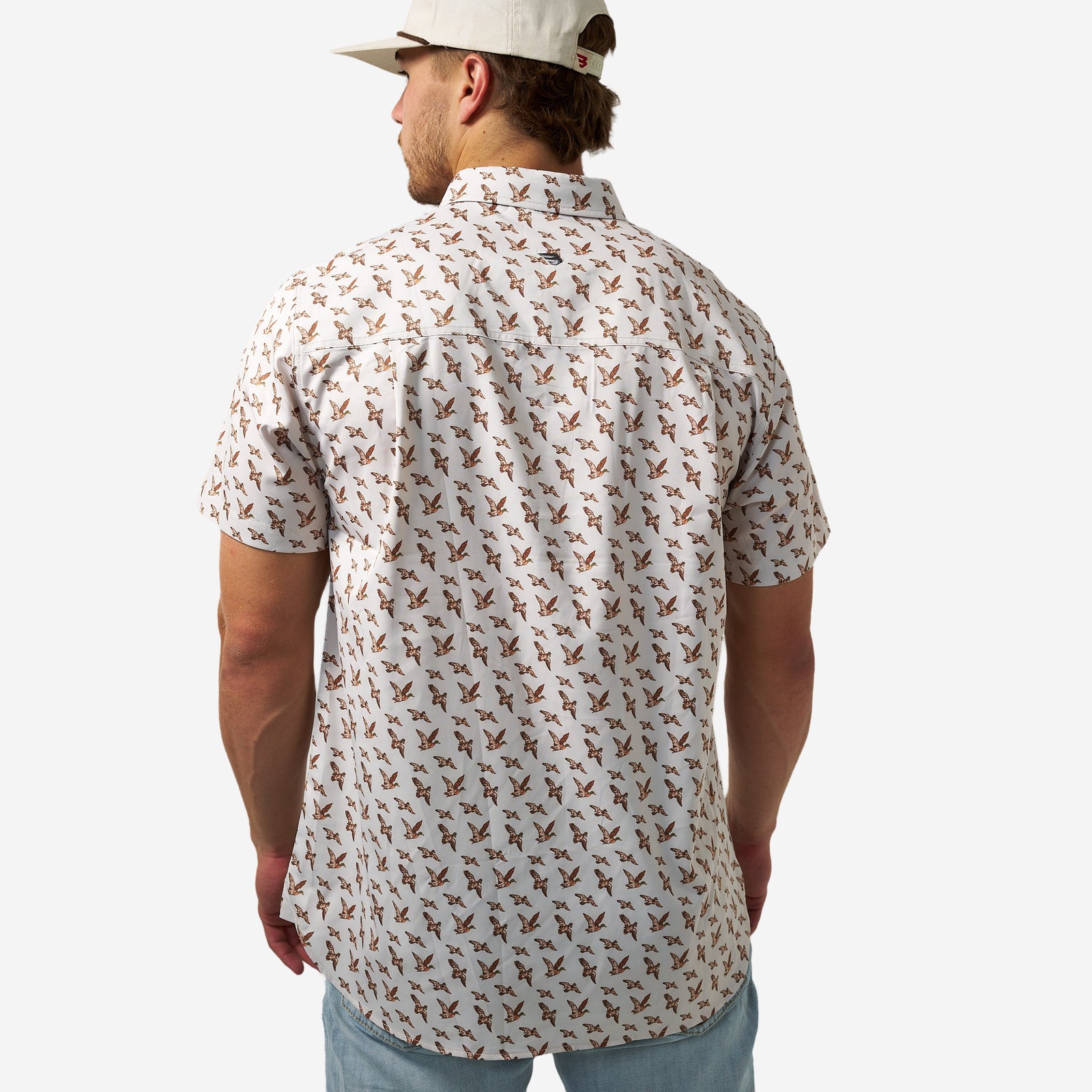 Burlebo Performance Button Up Mallards Flying In