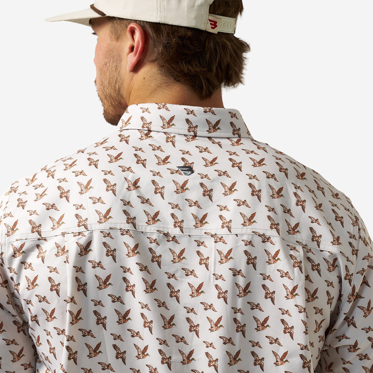 Burlebo Performance Button Up Mallards Flying In